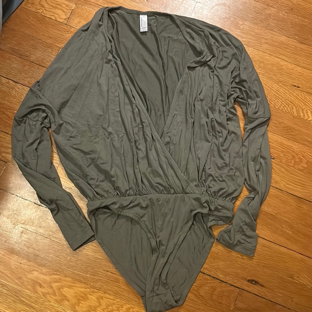 Bundle 3 for $30 American apparel long sleeve drape bodysuit olive green medium